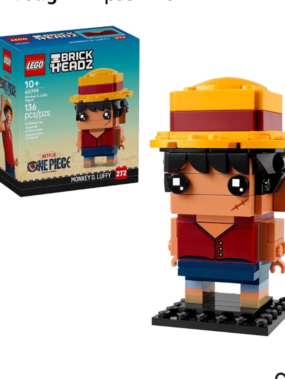 LEGO BrickHeadz Monkey D. Luffy Figure in Yellow & Red